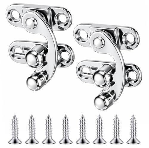 Schnell Verschluss, 2 Stück Antik Vintage Silber Schlossverschluss Kleine Riegelhaken Schwenkarm Rechts Vorhängeschloss Riegelhaken Mit Schrauben Für Kleine Holzkiste, Schmuckschatulle, Weinkiste