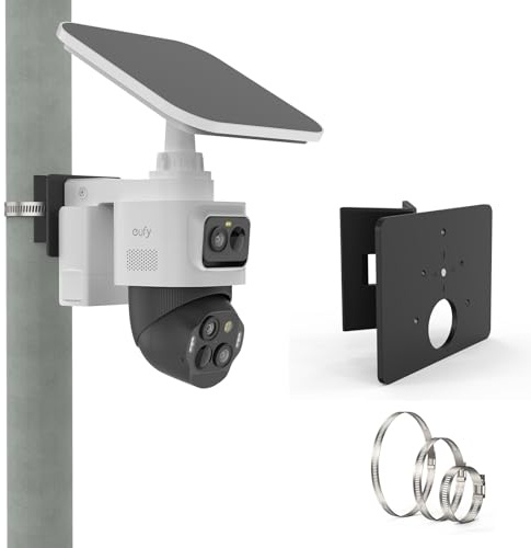 TIUIHU Adjustable Pole Mount Pole Mounting Bracket for eufy Security eufyCam S4 and eufy PoE NVR Security System S4/S4 Max/E40, Aluminium Mount for PTZ Camera, IP Cameras, Black