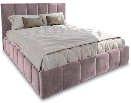 Masseno Polsterbett TARANTO 120x200 cm, Doppelbett, Bettkasten, Stauraum, Lattenrost Und Kopfteil - Wrzosowy, Monolith 62