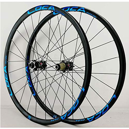 SXSHEYS Coppia di Ruote per Bicicletta da 700C (26, 27.5, 29), MTB/Strada, Perno Passante, ultraleggere, Cerchi Anteriori/Posteriori, compatibili con 8-12 velocità, Freni a Disco.