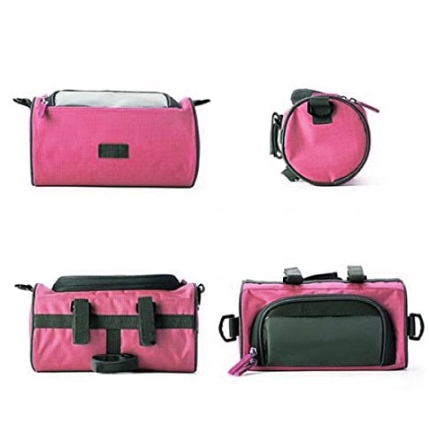 System-S 2in1 Fahrrad Tasche Lenkertasche Fahrradhalterung Fahrradtasche Schultertasche Schutzhülle für 4,8 Zoll inch Geräte Smartphones in Pink