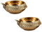 Handgefertigte indische Puja Messing-öllampe von Hashcart – Diya-öllampe mit Gravur im Dia-Design – 6,3 cm gold
