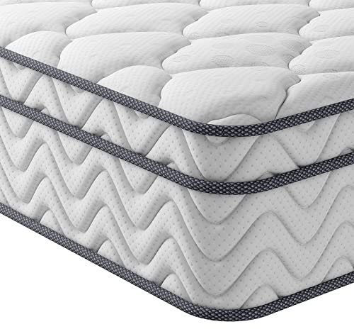 Vesgantti Matratze 120x200 7-Zonen Federkernmatratze Taschenfederkernmatratze Mittelfeste Orthopädischem Tonnentaschenfederkernmatratze (H3, Box-top 26cm)