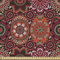 ABAKUHAUS marokkanisch Stoff als Meterware, Vintage Ottoman Fliese, Qualitäts Stoff Dekorativer Polster Heimtextilienstoff, 2M (148x200cm), Zinnoberrot Grün Rubin