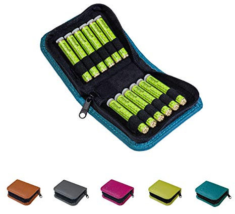 Homöopathische Taschenapotheke, Globuli-Tasche zum Buch Das große Homöopathie Handbuch (GU) von Dr. Markus Wiesenauer, gefüllt mit 12 Globuli-Röhrchen (Glas), aus echtem Leder (petrol-blau)