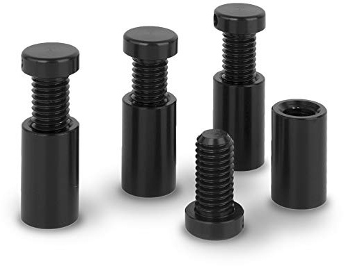 Precisiongeek Schwarz Aluminium Ø 12mm Abstandshalter Wandhalter, Schilderbefestigung,Schilder Halter, Halterungssystem, Glas Befestigung L= 20mm