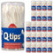 Q-tips® Pflegestäbchen Duo-Applikatoren, Runddose, (24 x 30 Stück), Wattestäbchen ohne Plastik, Abschminken und Korrektur von Makeup