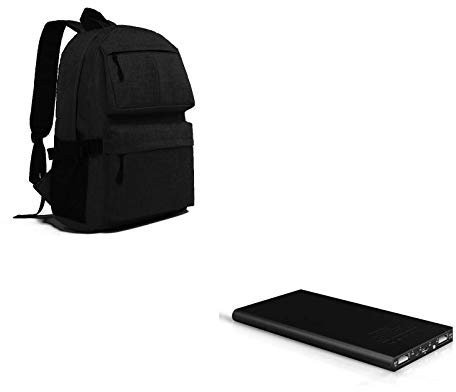 Pack pour Sony Xperia 1 II Smartphone (Batterie Plate 6000 mAh 2 Ports + Sac à Dos avec Prise USB integre) (Noir)