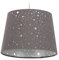 Relaxdays Kinderzimmerlampe Sterne, hängende Schirmlampe, Jungen & Mädchen, Sternenhimmel, E27, runder Stoffschirm, grau, 10028042_111