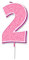 Oaktree Glitter No.2 Candle 7.5cm Pink/Silver Glitter