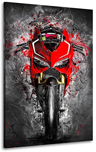Kunstgestalten24 Leinwandbild Ducati Panigale Abstrakt Wandbild Kunstdruck Bürodekoration Übergrößen