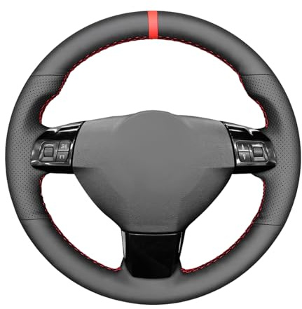 MEWANT Lenkradbezug für Opel Astra (H) / Signum/Vectra (C) Hand Nähen Lenkradhülle aus Echtleder&Suede&Kohlefaser