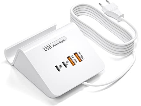 POANES USB C Ladegerät Mehrfach, Netzteil Ladestation 45W Schnellladegerät für iPhone,ipad,Samsung,iwatch,etc