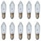 Erzgebirgslicht - AUSWAHL - 10x Topkerze Spitzkerze 55V 3W E10 für 4 Brennstellen Ersatzbirne Glühbirne Riffelkerze Glühlämpchen für Lichterketten und Schwibbogen (keine LED!)
