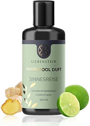 Liebenstein - Whirlpool Duft “Sinnesreise“ - Limette & Ingwer [1x200ml Whirlpool Duftzusatz] 100% naturreine Duftstoffe - regional und nachhaltig produziert - Dein Schwarzwald Whirlpool Badezusatz
