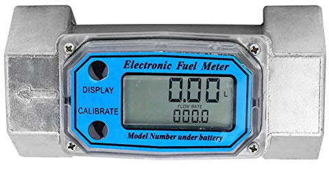 Elektronischer Turbinen-Durchflussmesser 2 1 Wasserzähler Aluminium Digitaler Turbinen-Durchflussmesser mit Digitaler LCD-Anzeige Dieselkraftstoff-Durchflussmesser 15-120L 1,5 Zoll NPT Blau