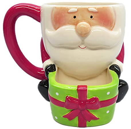 Widdle Gifts Ltd Novelty Christmas Mug with Cookie Holder - Santa Design 9079