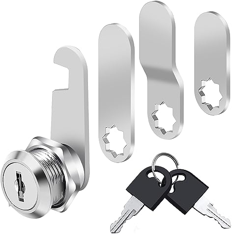 Serrure pour boîte aux lettres 16/20/25/30 mm, Φ18 mm avec 2 clés, 4 plaques de serrure différentes. Pour boîtes aux lettres, serrure d'armoire, serrure de meubles, serrure de tiroir, etc. (30 mm)