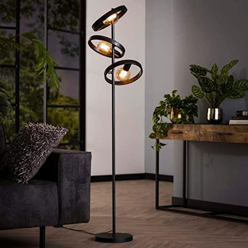 famlights in Schwarz 3-flammig industrielle Dekorativ CHRISTOPHER E27 Metall Esszimmer Flur | 3-flammig