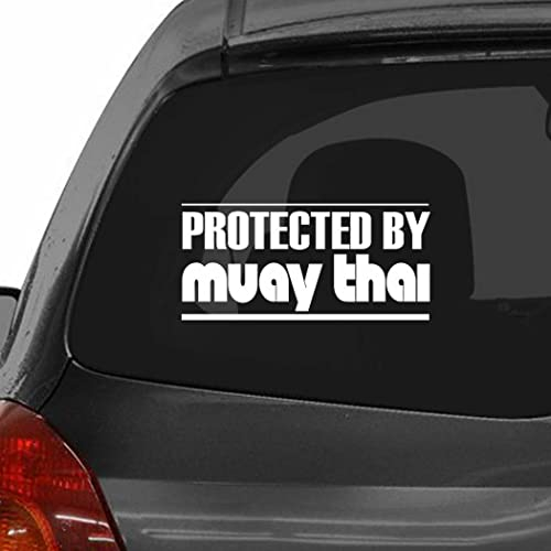 myrockshirt Protected by Muay Thai 20 cm Kampfsport Aufkleber Sticker Autosticker Autoaufkleber freie Farbwahl