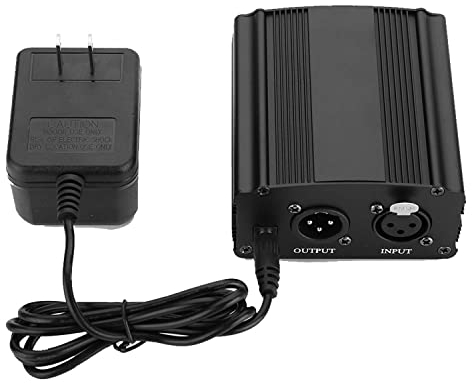 1-Kanal 48V Phantom Leistungversorgung, Phantomspeisung mit Adapter für alle Kondensor Mikrofone Musik Rekorder Ausrüstung Musikaufnahmemittel (European regulations)