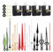 JZK 4x Long Shaft Silent Quartz Clock Movement and 6 Pairs Hands - Non Ticking Wall Clock Mechanism, Sweeping Second Hand