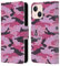Head Case Designs Camo Pink Floral Camo Print Leather Wallet Case Compatible With Apple iPhone 13 Mini
