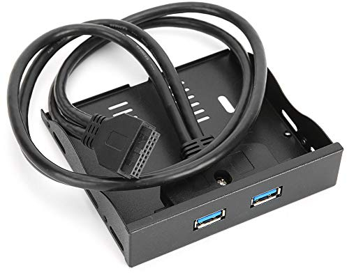 KIMISS USB3.0 Floppy Front, Schacht 19 Pin auf 2 Schnittstelle USB 3.0 Front Panel 3.5 Bay HUB