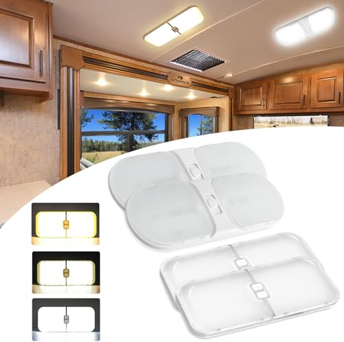 TTCR-II 4PCS 12V Wohnmobil Beleuchtung Led,Lampen Wohnmobil Dimmbar Weiß Gelbes und Warmes Licht(2PCS),Wohnmobilbeleuchtung Mit Schalter 3 Stände（2PCSfür RV Camping Auto LKW Wohnwagen Wohnmobil Boot