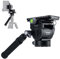 Fotopro Testa video Fluid Drag Pan Treppiede Testa con piastra a sgancio rapido e manico staccabile Carico massimo 12 libbre 5 kg per videocamere DSLR Camera