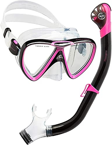 Tauchen Schnorchelset Silikon Dry Topsnorkel Combo Schnorchelset aus gehärtetem Glas mit professionellen Schnorchellinsen für Erwachsene Feito NA China