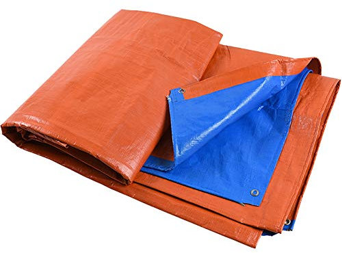 PHLCF Abdeckplane, wasserdicht, Überdachung, Sonnenschutz, leicht, Camping, Outdoor, Polyethylen, mehrere Größen (Farbe: Orange, Größe: 7,7 x 9,7 m)