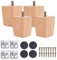 Sofa Ersatzbeine, 4 PCS Pack Möbelbeine Aus Holz, Tischbeine Möbelfüße Aus Holz, Holzfarbe Aus Eiche für Stühle Und Sofa, Mit Schrauben Und Filzgleiter(60mm)