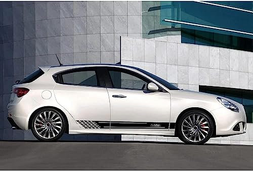 2 Stück Auto Karosserie Seitenstreifen Aufkleber für Lada NIVA, Vinyl Racing Streifen Aufkleber Aufkleber, Universal Autotür Seitenschweller Sticker,White