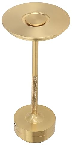 Bewinner Akku-Tischlampe, Wiederaufladbar, Tragbare LED-Tischlampe mit Berührungssensor, 16 Lichtarten, LED-Metall-USB-Tischleuchte für Restaurant, Schlafzimmer, Outdoor, Bar, Café (GOLD)