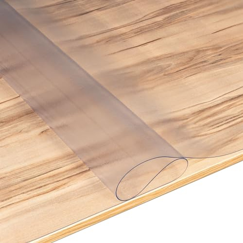 ANRO Protector de mesa con estructura para mesa brillante y cristal, 1,5 mm, 140 x 90 cm