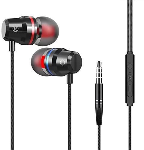 Auricolari con Filo, In-Ear Cuffie con Filo Stereo con Microfono e Controllo del Volume, Cuffie Auricolari Compatibile con Dispositivi da 3,5 mm per iPhone, Galaxy, Sony, Huawei, Xiaomi etc