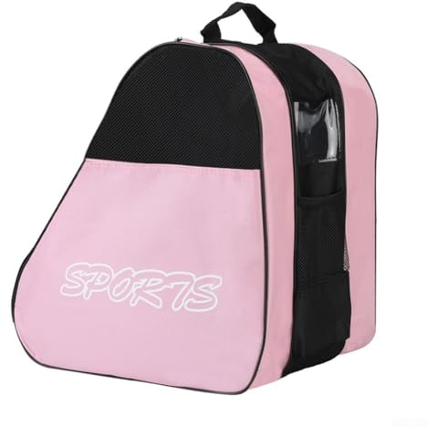 Zoegneer Rollschuh-Tasche, Oxford-Stoff und PP-Eislauftasche zur Aufbewahrung von Rollschuhen, Rollschuhen und Schlittschuhen, 41 x 25 x 39 cm (Pink)