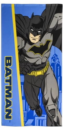 CERDÁ LIFE'S LITTLE MOMENTS Batman Kinderhandtuch, blau und gelb, 70 x 140 cm, aus 100% Polyester, 250 g/m², kleines Handtuch, Batman-Druck, Originalprodukt, entworfen in Spanien