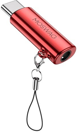 MOSWAG USB C a 3.5mm Jack,Typc C a 3.5mm Aux Adaptador de Auriculares,USB C a Aux Audio Adaptador de aleación de Zinc para Samsung GalaxyS23 S22 S21 Ultra,Pixel 7/6 iPad Pro/Air/Mini Oneplus 10 Pro