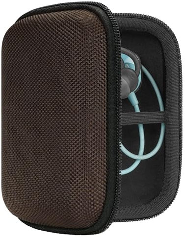 Geekria Shield Sport-Ohrstöpsel-Tasche, Ohrstöpsel-Schutzhülle, In-Ear-Kopfhörer-Reisetasche, kompatibel mit Sony Walkman, Bose SoundSport, JBL EnduranceRUN, Plantronics, Sephia (Braun)