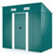 XEMQENER 4x6 FT Outdoor Storage Shed with Base, Lockable Metal Shed for Garden Tools, Equipment, Bike - Dark Green