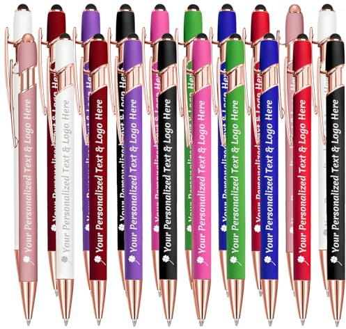 STREADVE Kugelschreiber mit Gravur 20 Kugelschreiber Personalisiert Logo Name Stift Personalisierte Kuli Dankeschön Geschenk Hochwertig für Hebamme Geburtstag Mitarbeiter Männer