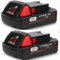 ZahoTse Milwaukee 48-11-1820 M18 18 V Redlithium 2.0 Kompakter Akku Pack (18 V, 2,0 Ah, 36 Wh, 2500 mAh), 2 Stück