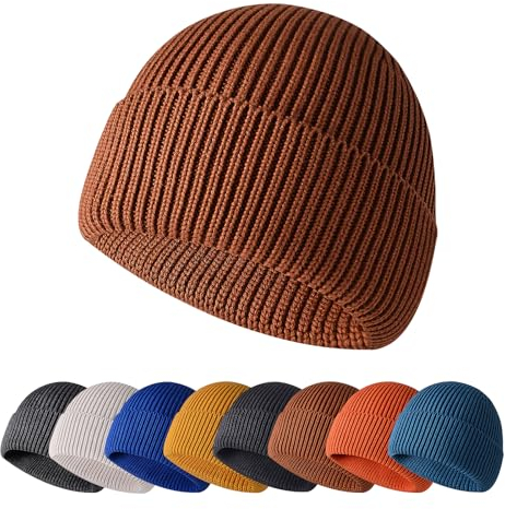 Enwokran Wintermütze Mütze Herren Damen Strickmütze Roll up Edge Cuffed Beanie Klassisches Design Herrenmütze Modern Weich Elastisch Haube Atmungsaktivem (Braun)