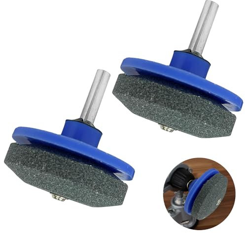 Premium Lawn Mower Blade Sharpeners - 2-Pack Blue Garden Tool Sharpening Kit