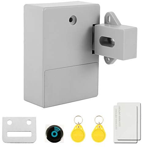 RFID Lock Kit Battery Electronic Cabinet Lock Smart Lock Wardrobe Lock Door Hidden DIY Lock Keyless Smart Drawer Safe Lock for Home Office Lockers Wood Slope Cabinet Cupboard