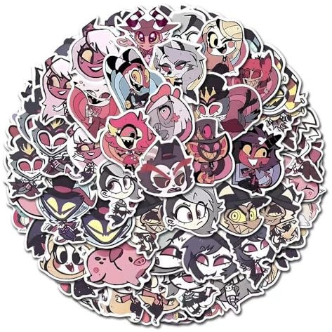 Hazbins Hotels Aufkleber, 80 Pcs Angel Alastor Niedlich Figur Vinyl Wasserdichte Stickers Für Party, Wasserflasche Scrapbook Laptop Skateboard Computer Für Teens Studenten