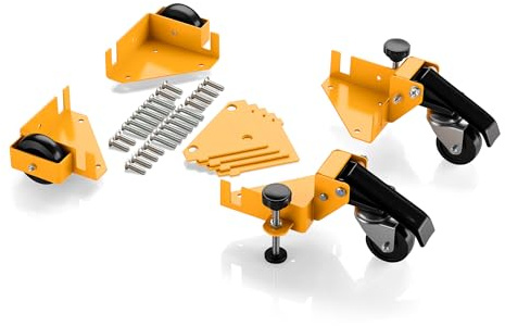 Wiltec Rollen für Möbel 4tlg bis 180 kg, Möbelrollen mit Bremsen, Transportrollen für Möbel, Schwerlastrollen für flexiblen Transport, stabile Eckrollen
