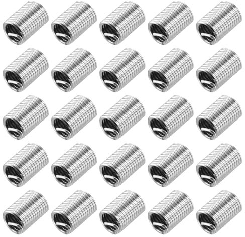 QUARKZMAN 50pcs de insertos roscados M8 x 1.25 2.5D(20mm) métricos de acero inoxidable 304 tipo helicoidal, kit de reparación de roscas, manguito roscado helicoidal